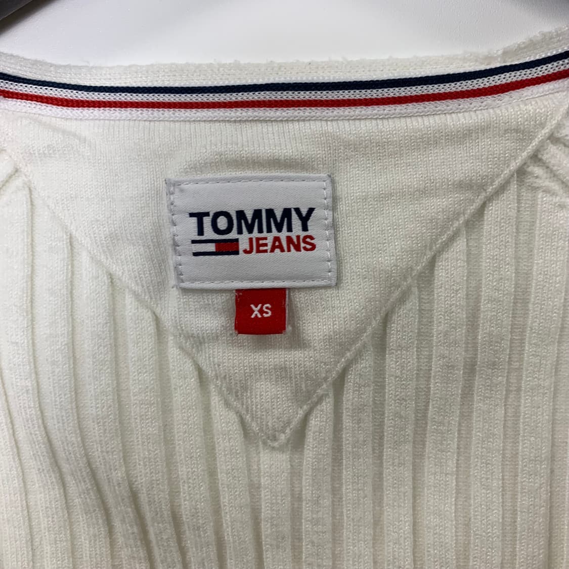 타미힐피거 골지 화이트 니트 집업 상품이미지5