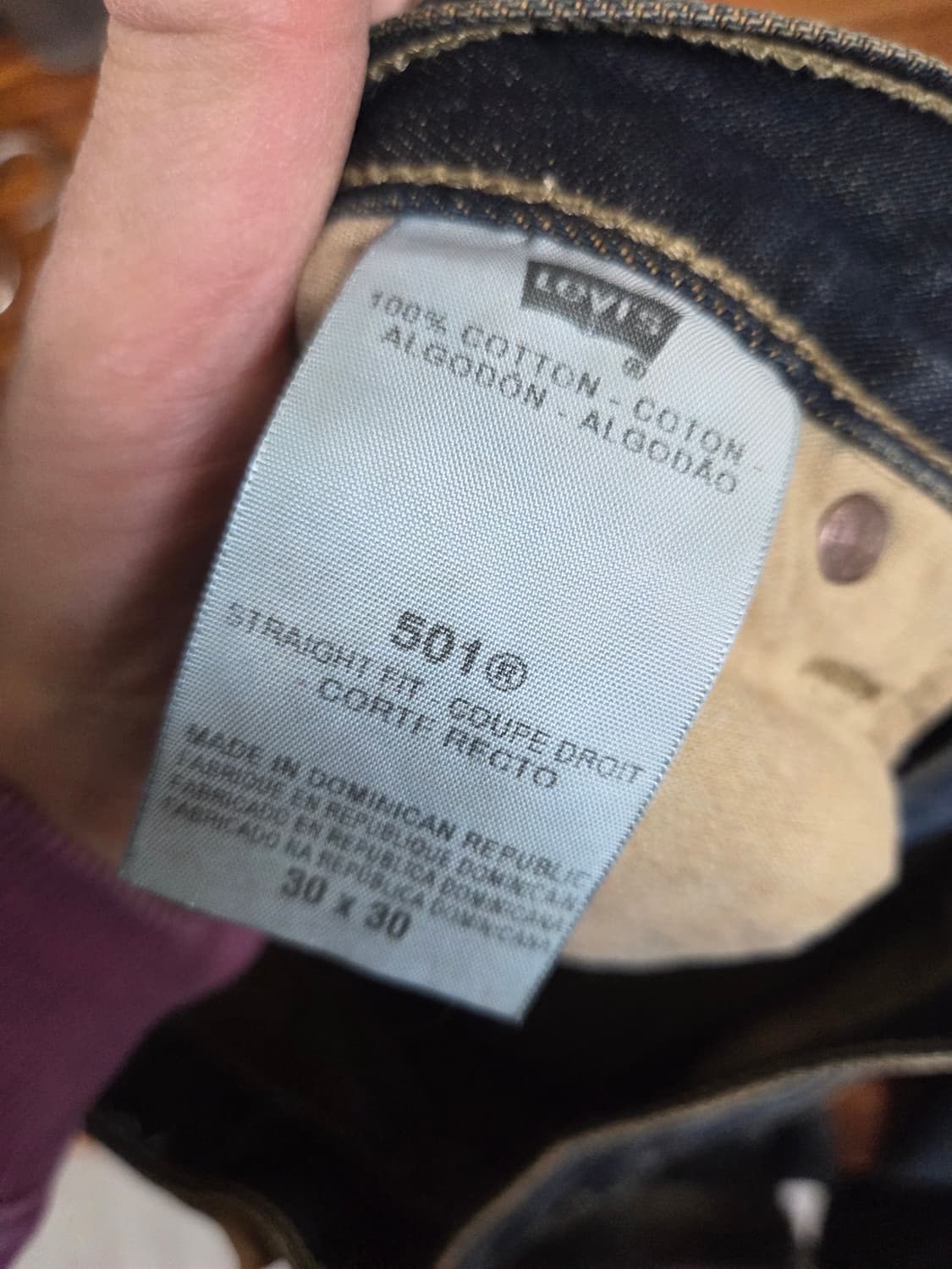 리바이스 오리지날 501 스트레이트핏 데님팬츠 30 상품이미지5