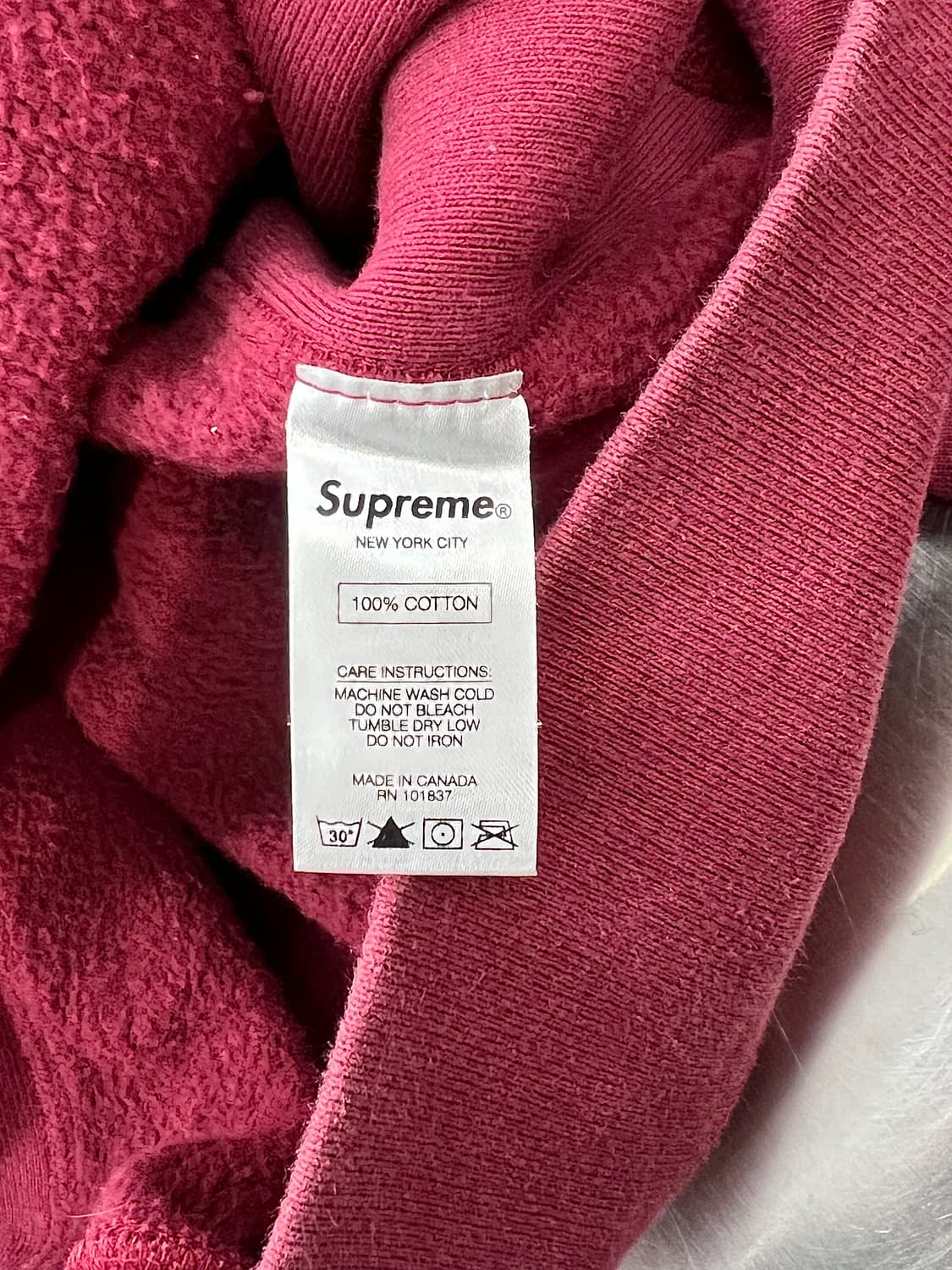 슈프림 16fw 크레스트 버건디 스웨트 후디 상품이미지9