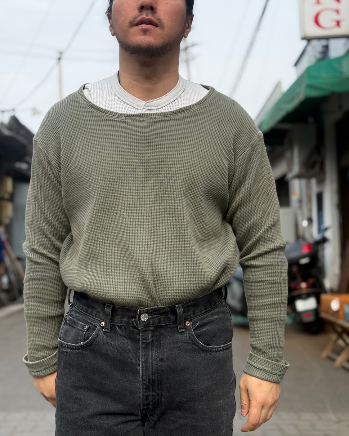 그렉로렌 와플 니트 롱슬리브 2 상품이미지7