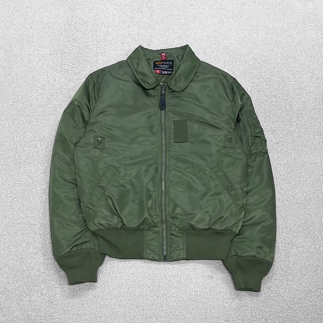 알파인더스트리 B-15 플라이트 봄버 자켓 카키 상품이미지1