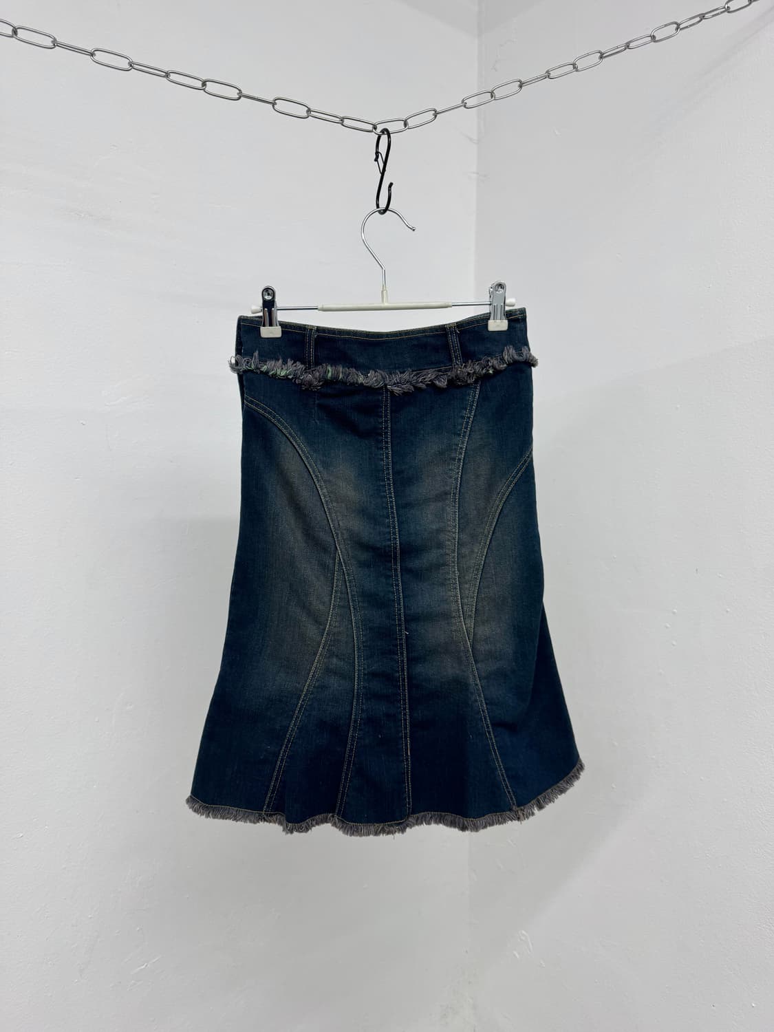 워싱 데님 절개 스커트 상품이미지4