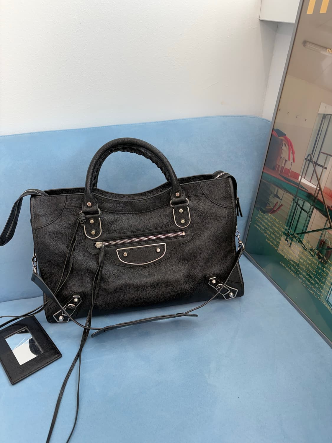 [SA급 정품] 발렌시아가 시티 모터백 미디움 블랙 상품이미지1