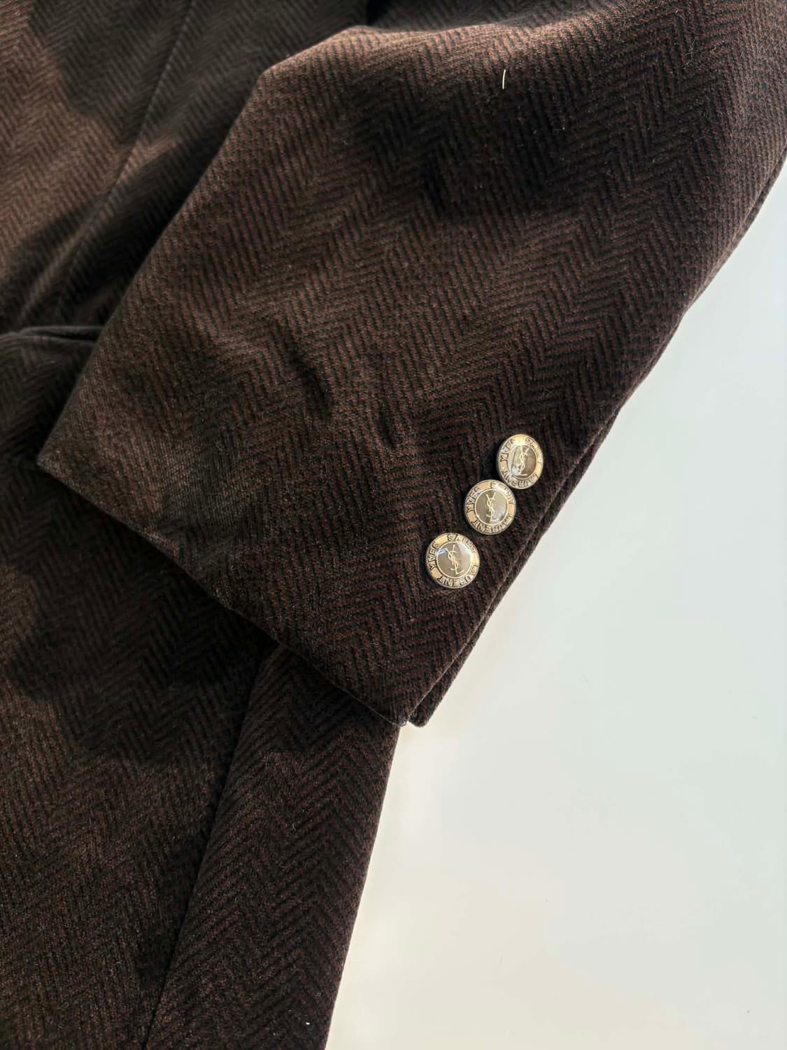 [75R] 입생로랑 브라운 벨벳 블레이져 자켓 상품이미지5