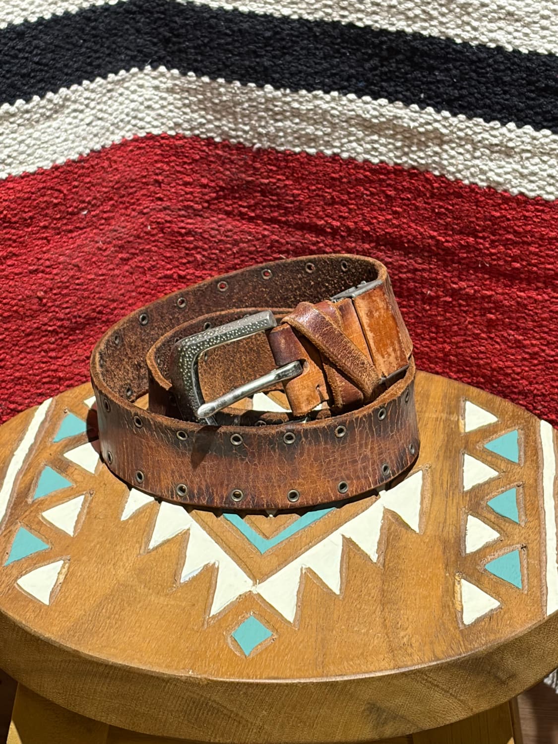 Vintage brown garisson belt / 웨스턴 아일렛 벨트 상품이미지1