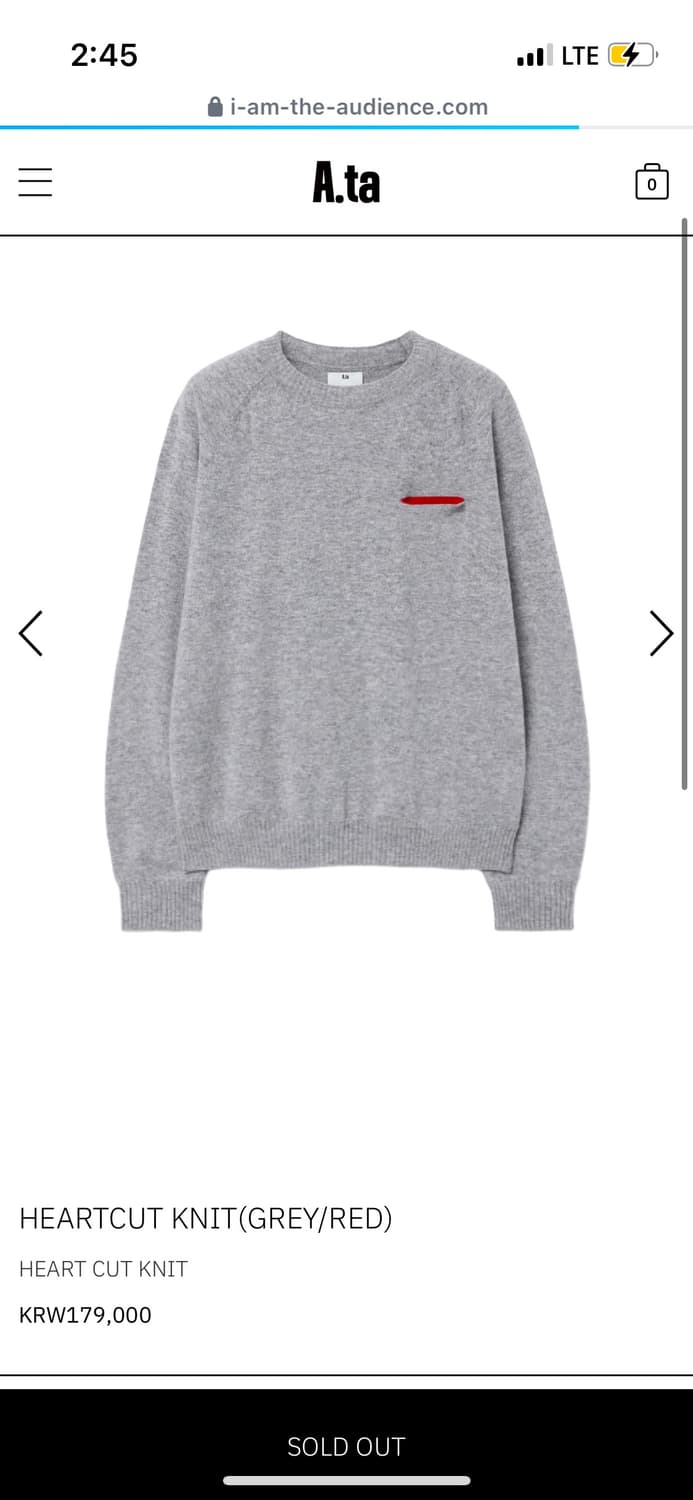 A.ta HeartCut Knit 상품이미지1