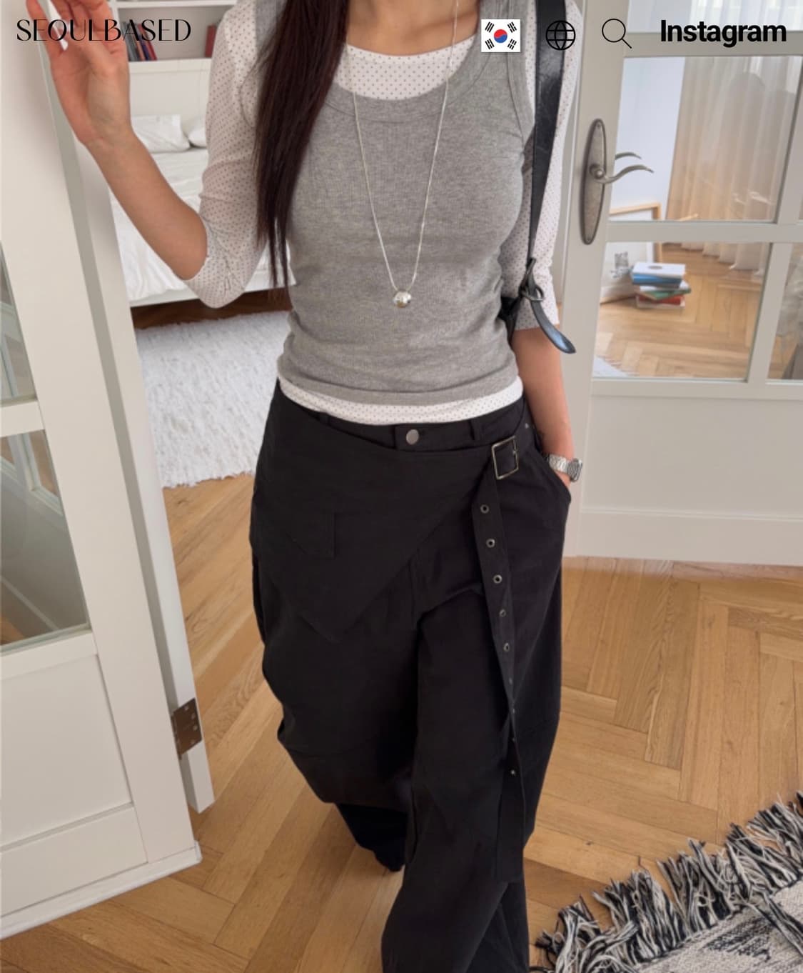 서울 베이스드 WRAP SKIRT BELT WIDE PANTS 상품이미지2