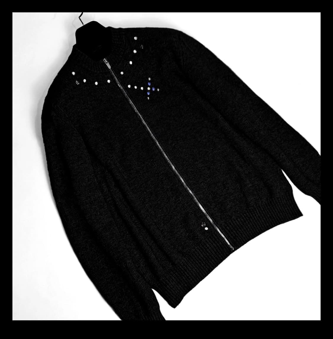 가키하라 Miyato symbol damaged knit zipup 상품이미지2