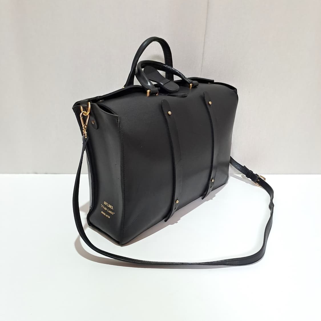 (택포) 아웃라인즈 가죽 트렁크백 블랙 B783 상품이미지3