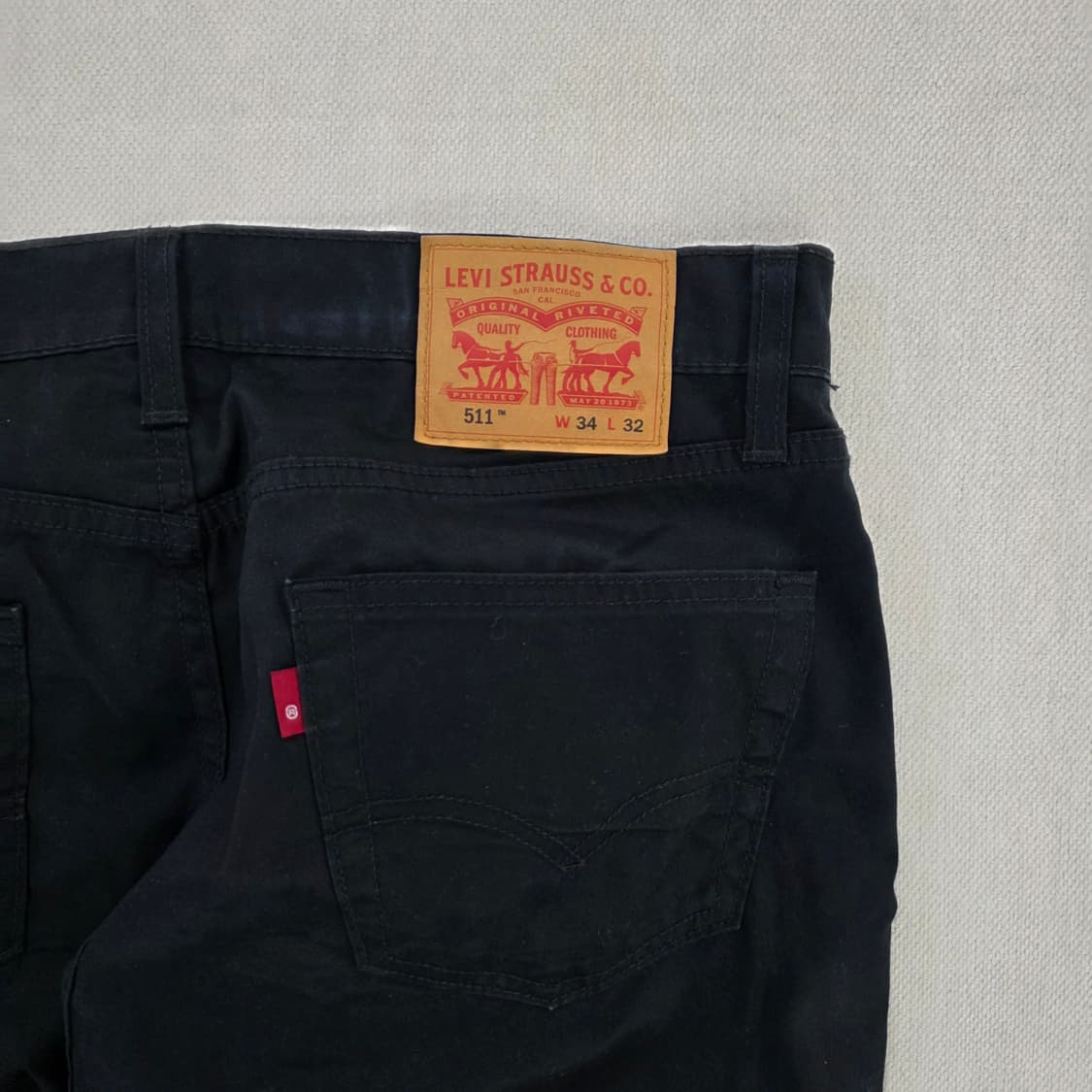 [W34 L32] 리바이스 511 블랙 면바지 1230J 상품이미지4