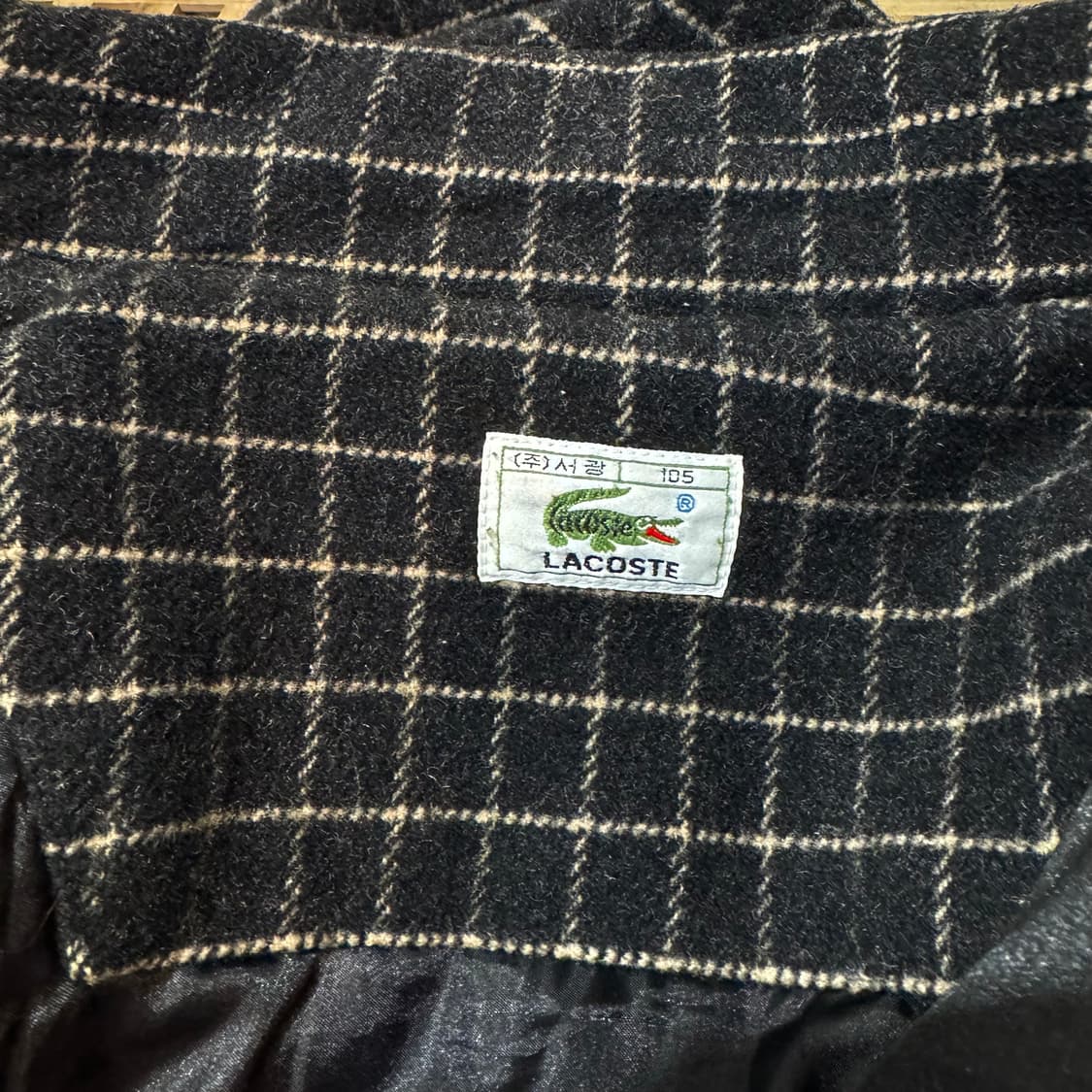 90s 라코스테 체크 블루종 자켓 (XL)  상품이미지5