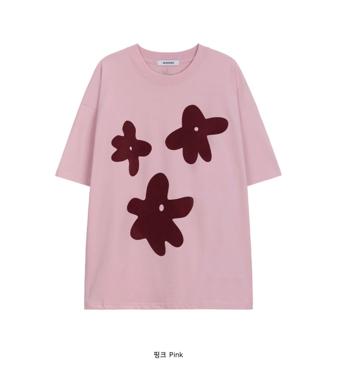 오헤시오 flower boxy t-shirt (pink) 상품이미지1