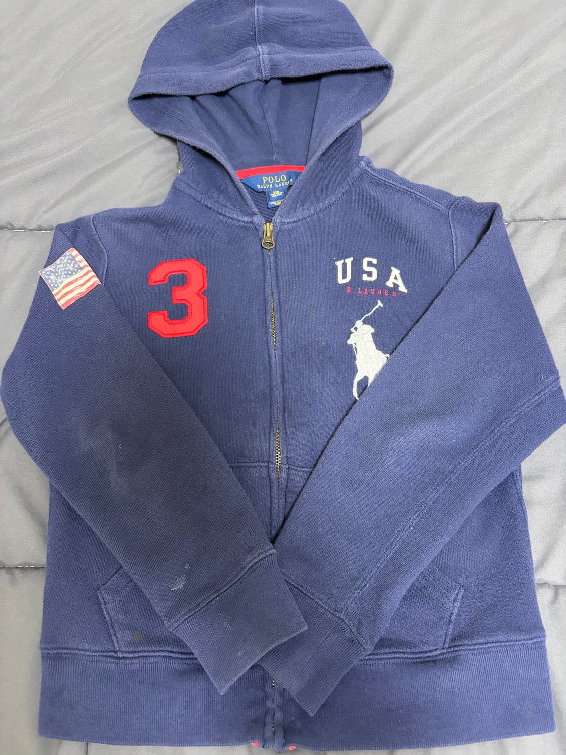 폴로 빅포니 후드집업 네이비 상품이미지2