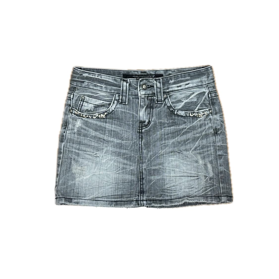 그레이 데님 미니 스커트 상품이미지1