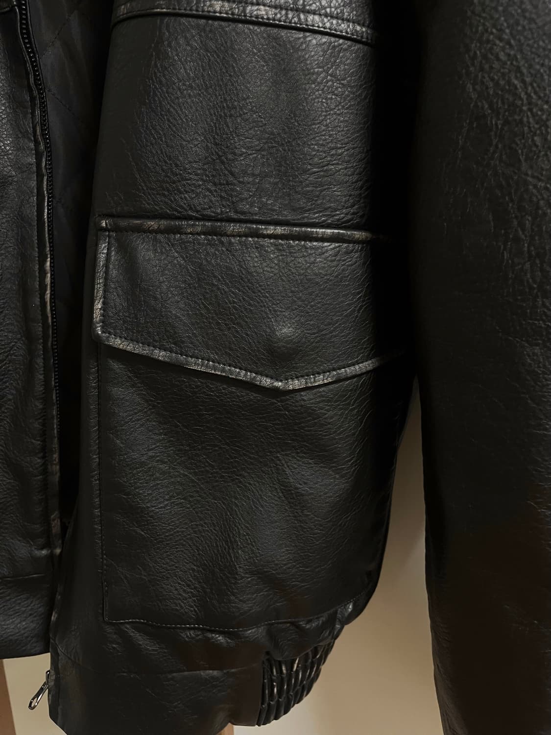 (새상품) 샌드 사운드 레더 블루종 블랙 상품이미지5