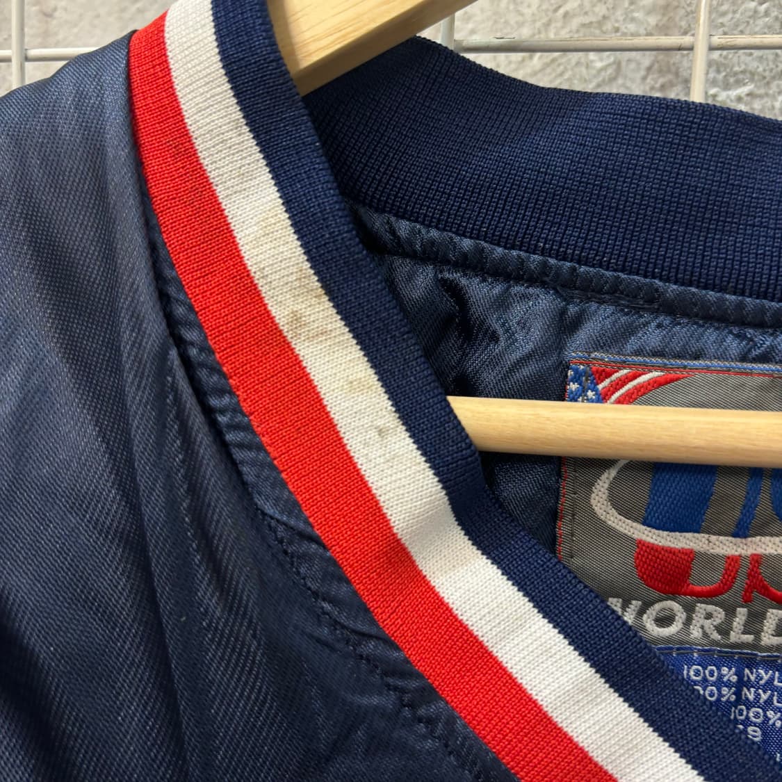 90s USA 월드센스 올드스쿨 빈티지 하워드 네이비 웜업 XL 상품이미지7