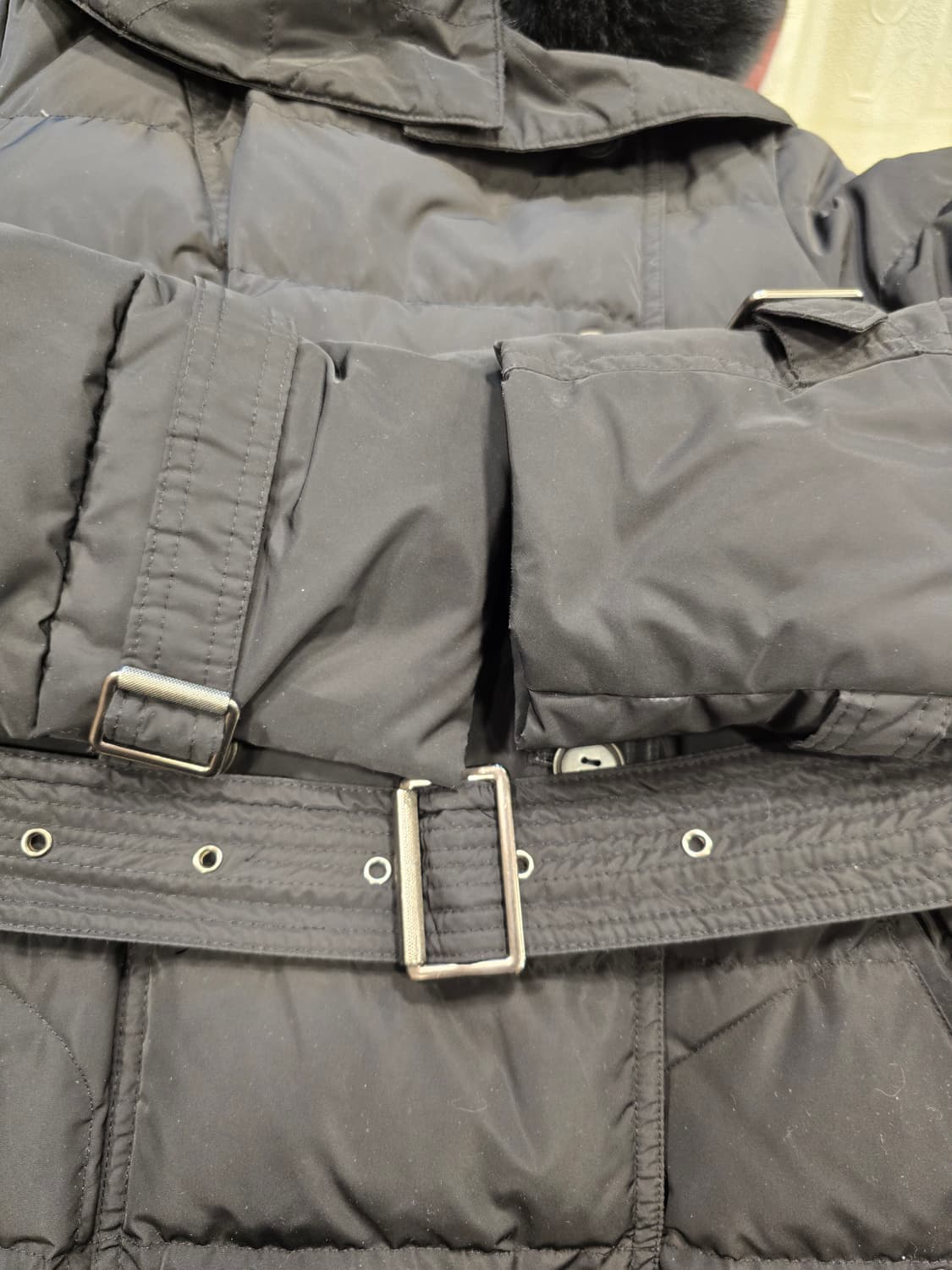 잇미샤 블랙 덕다운 더블 롱패딩 코트 XS(44) 상품이미지6