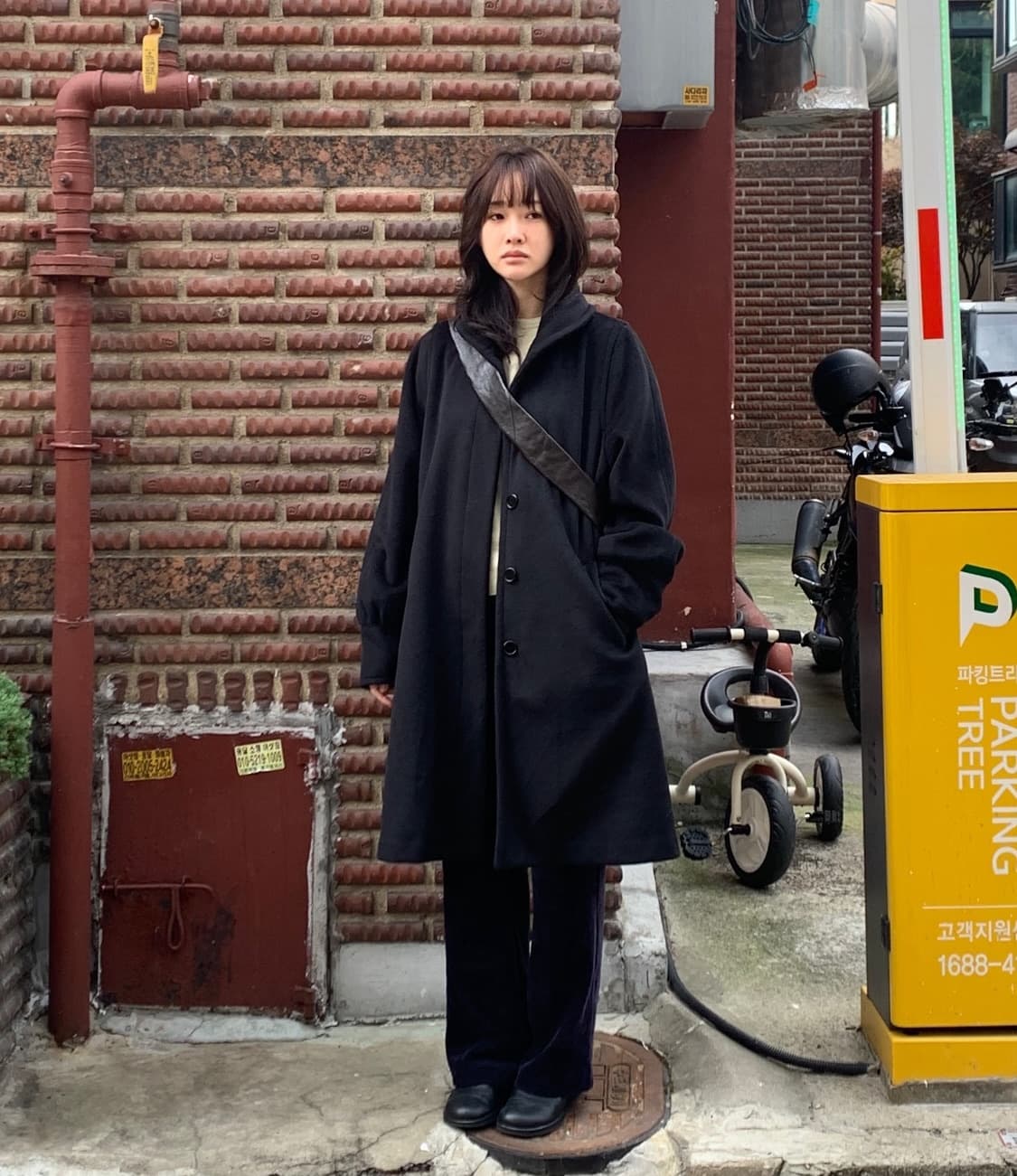 쉬이즈큐트 커들코트 블랙 1회 단시간 착용 (쿨거 택포) 상품이미지1