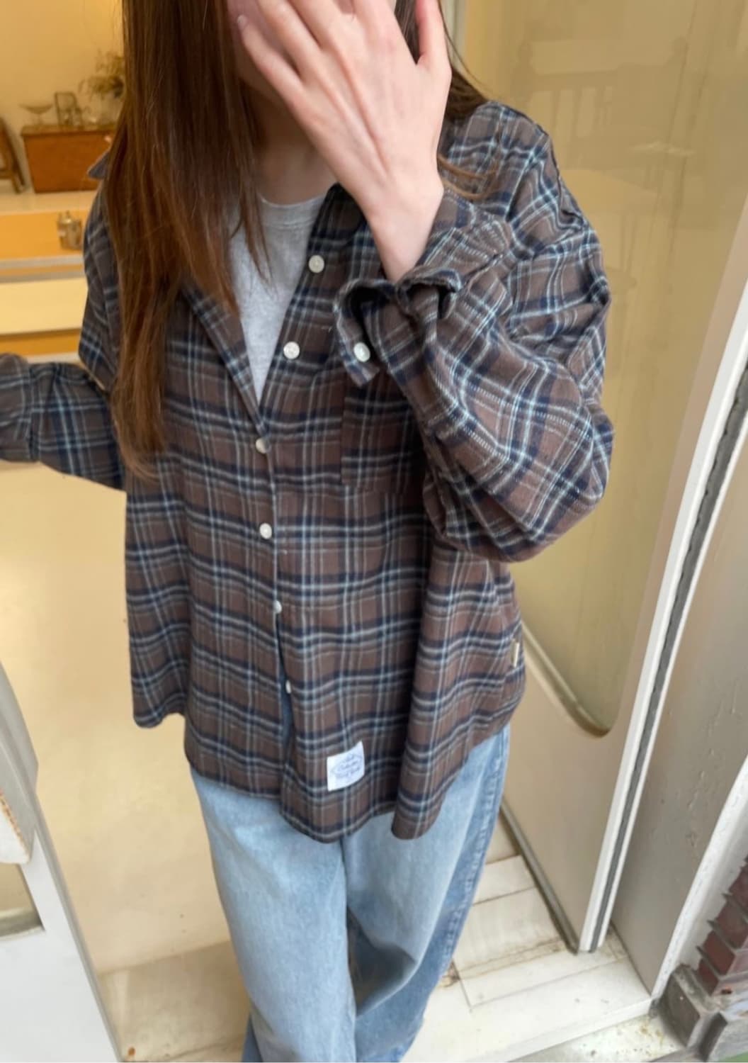 약기모 체크셔츠  상품이미지3