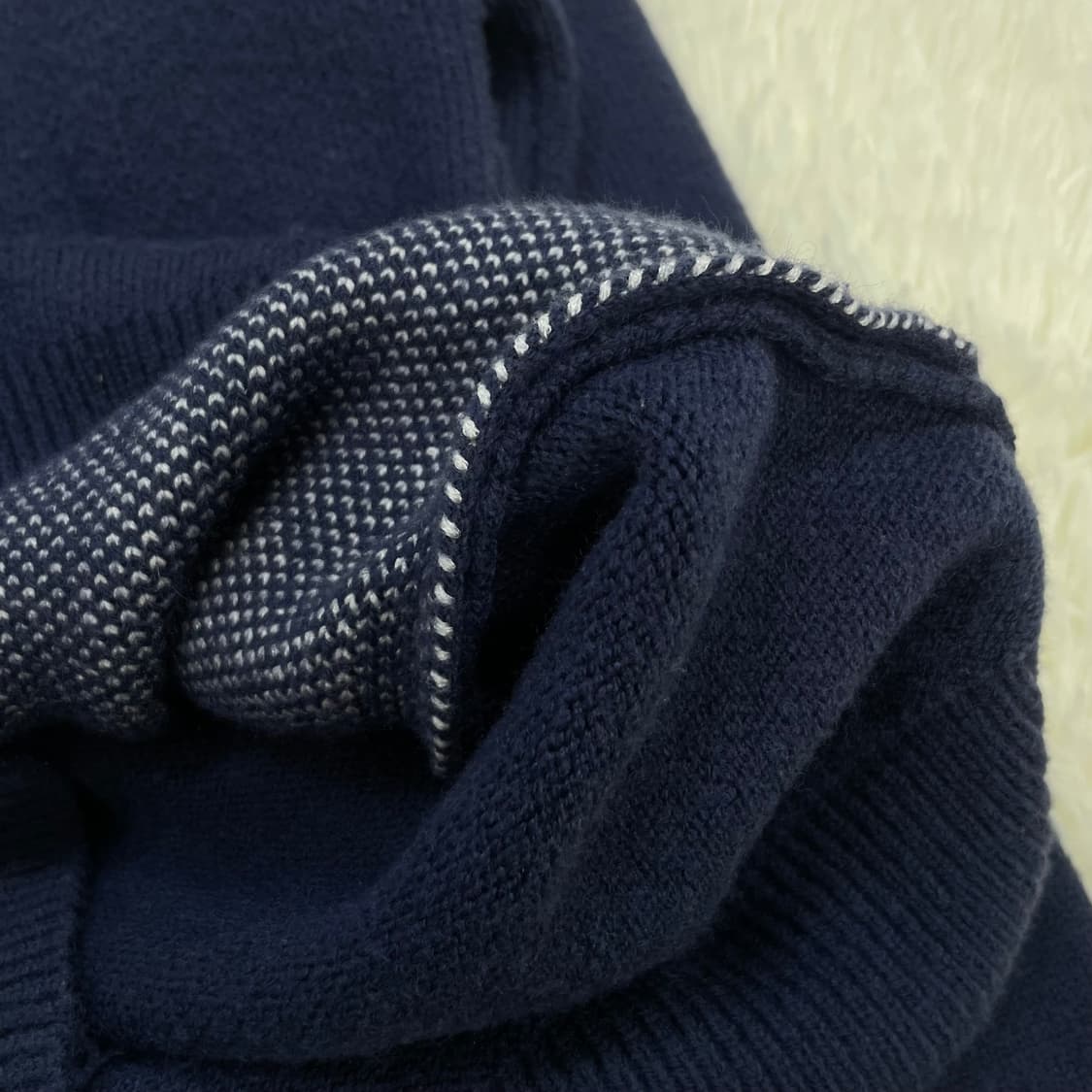 마르디메크르디 플라워 라운드 니트 네이비 상품이미지5