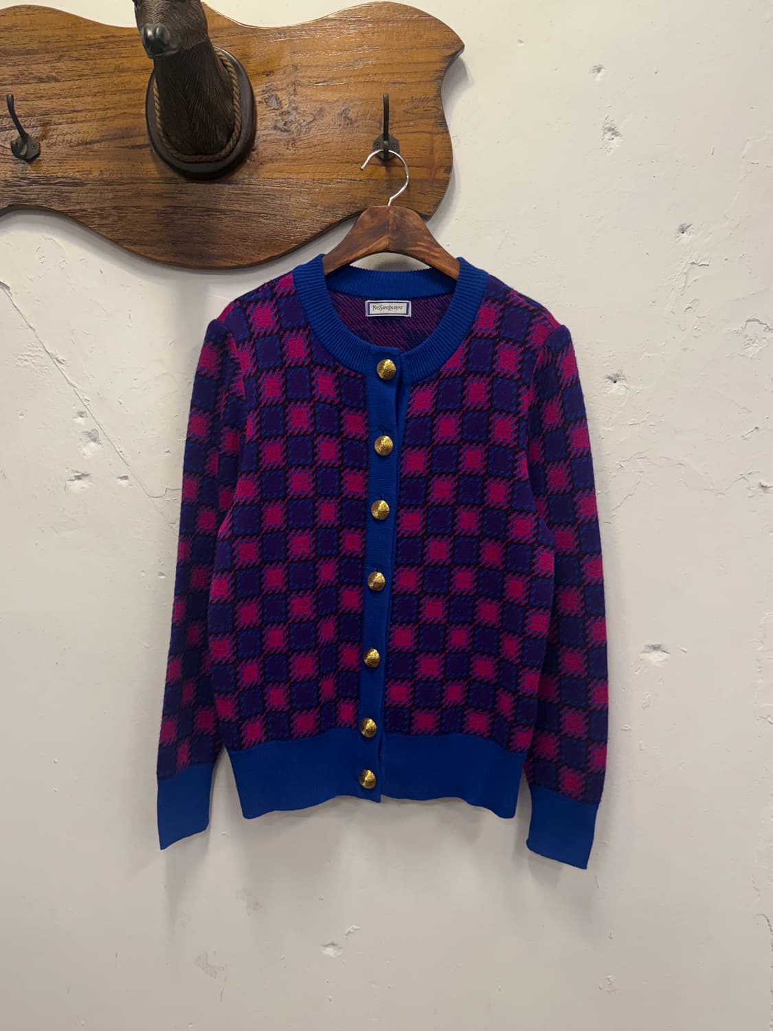 55) Yves Saint Laurent Wool Check Cardig 상품이미지2