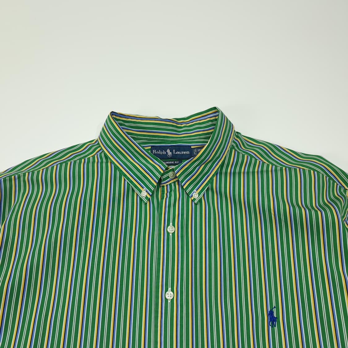 CL609 3XB 폴로 00s 코튼 멀티 스트라이프 그린 셔츠 남방 상품이미지2