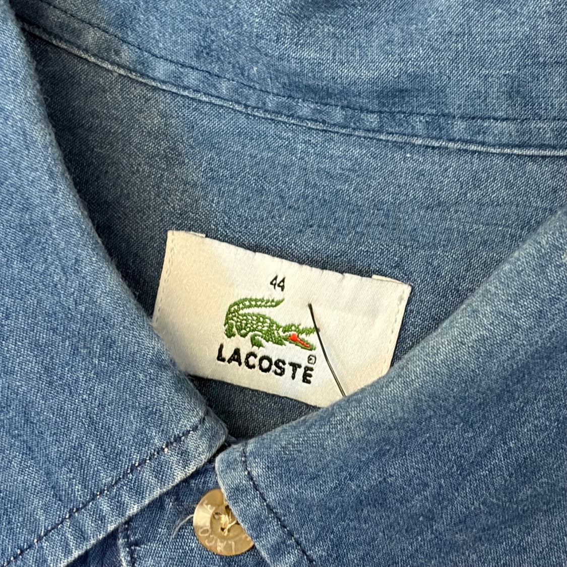 미국 빈티지 라코스테 청남방 데님셔츠 상품이미지5