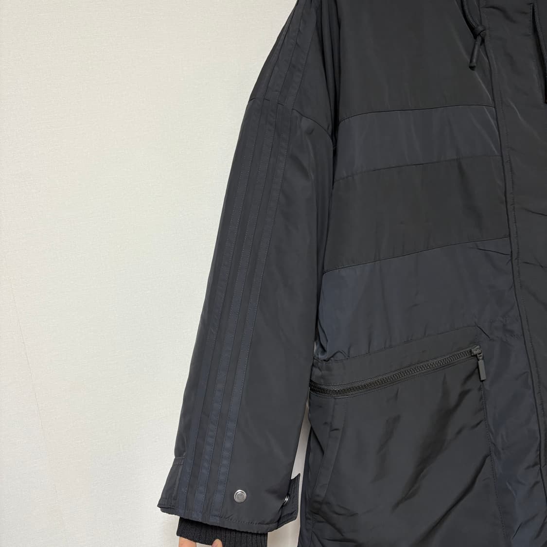 초희귀 레어템) 아디다스 올블랙 파이어버드 패딩 점퍼 110 상품이미지5