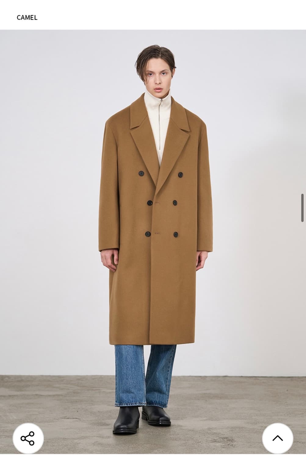 (새상품)(M) 드로우핏 프리미어 퓨어 캐시미어 로브 더블 코트 판매 상품이미지5