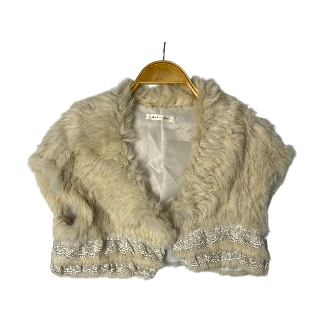 [AXES FEMME] 엑시즈팜 크로쉐 래빗 퍼 베스트 상품이미지1