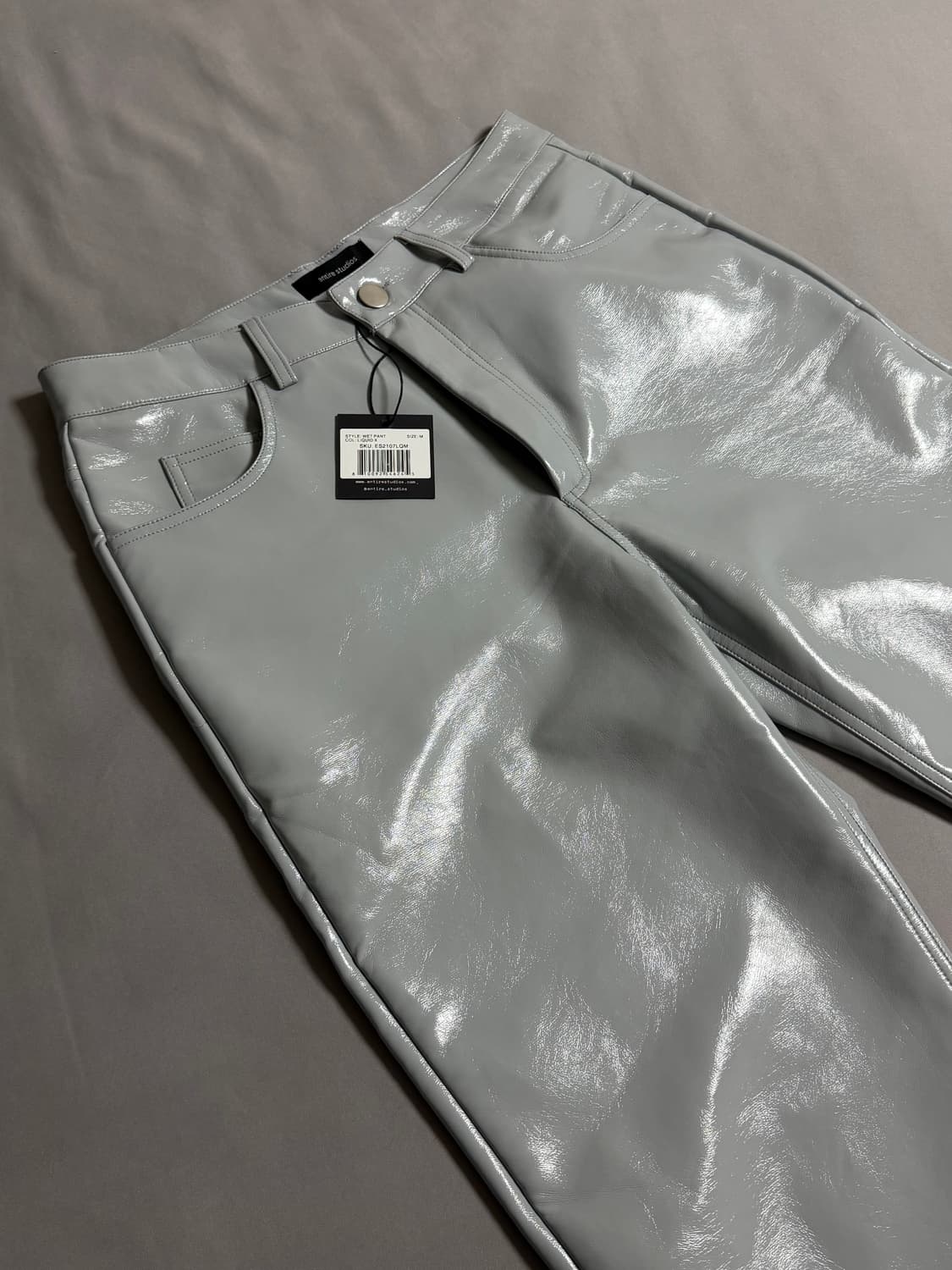 (M) 엔타이어스튜디오 WET 레더 팬츠 와이드 상품이미지2