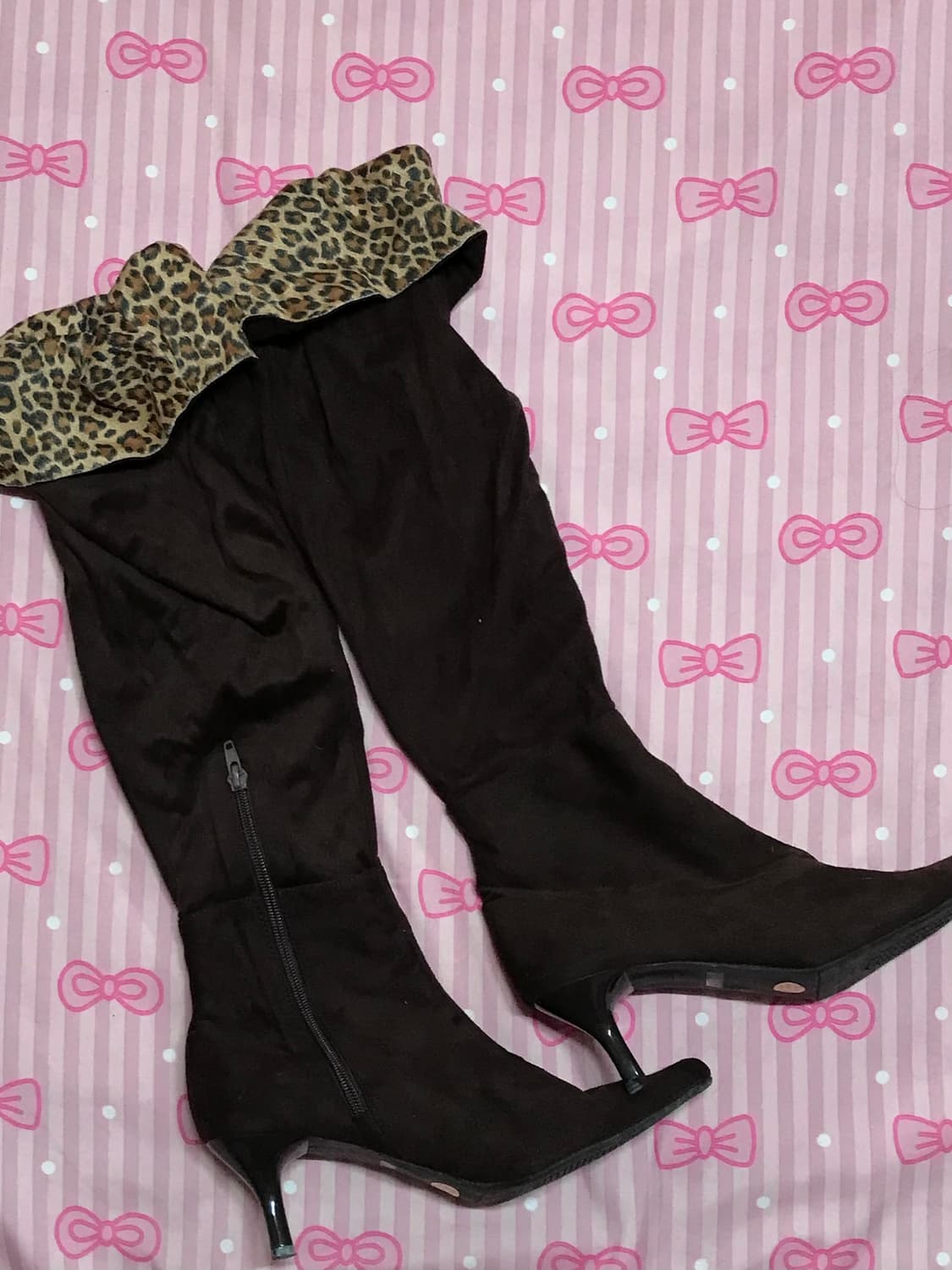 오네갸루 레오파트 투웨이 롱부츠 상품이미지2