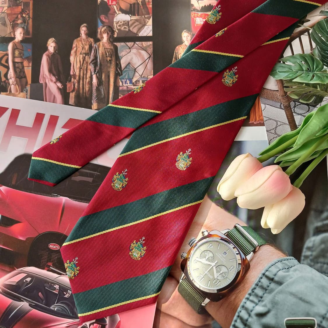 아쿠아스큐텀 실크 크레스트 넥타이 9.8cm A등급 A18920
 상품이미지3