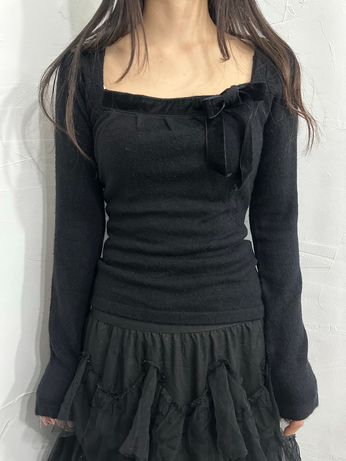 la scene privee ribbon detail slim knit 상품이미지3