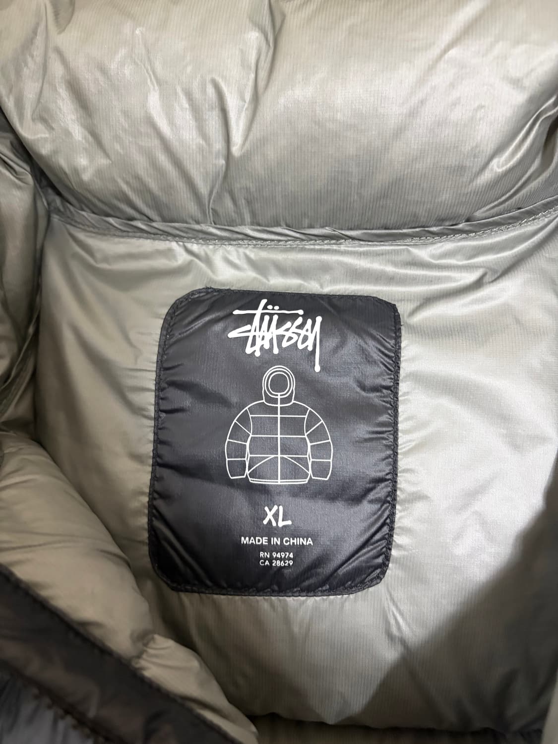 스투시 다운 파카 마이크로 립스탑 팬텀 블랙 XL 상품이미지4