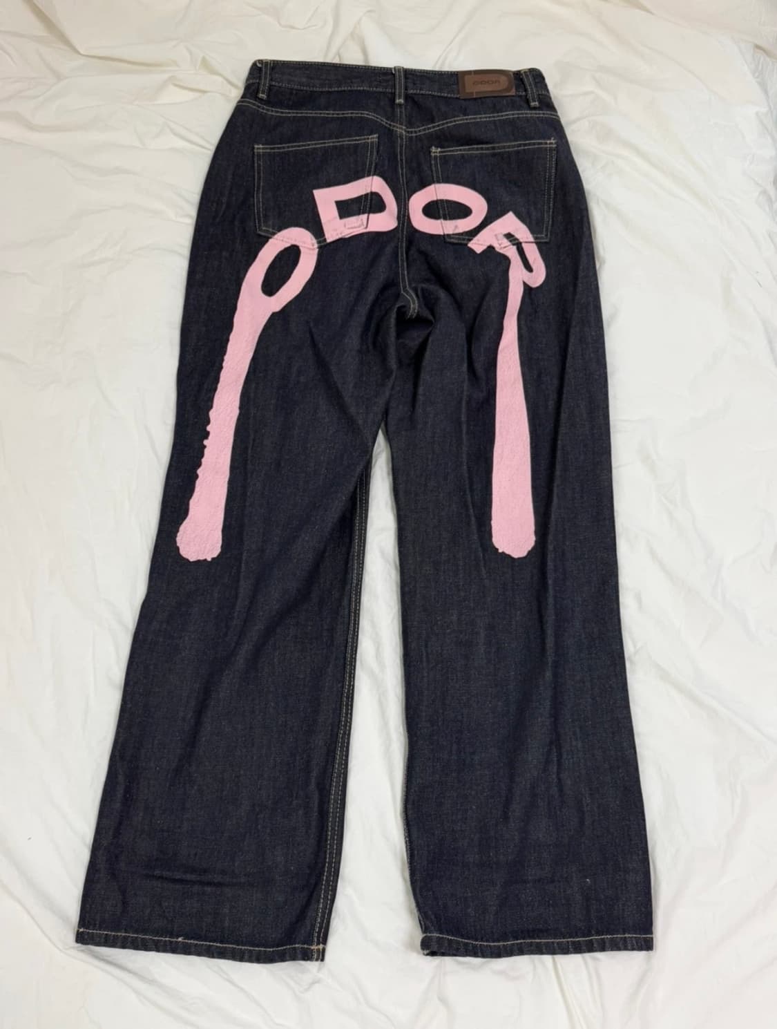 오도어 ODOR Logo drop denim in pink 상품이미지1