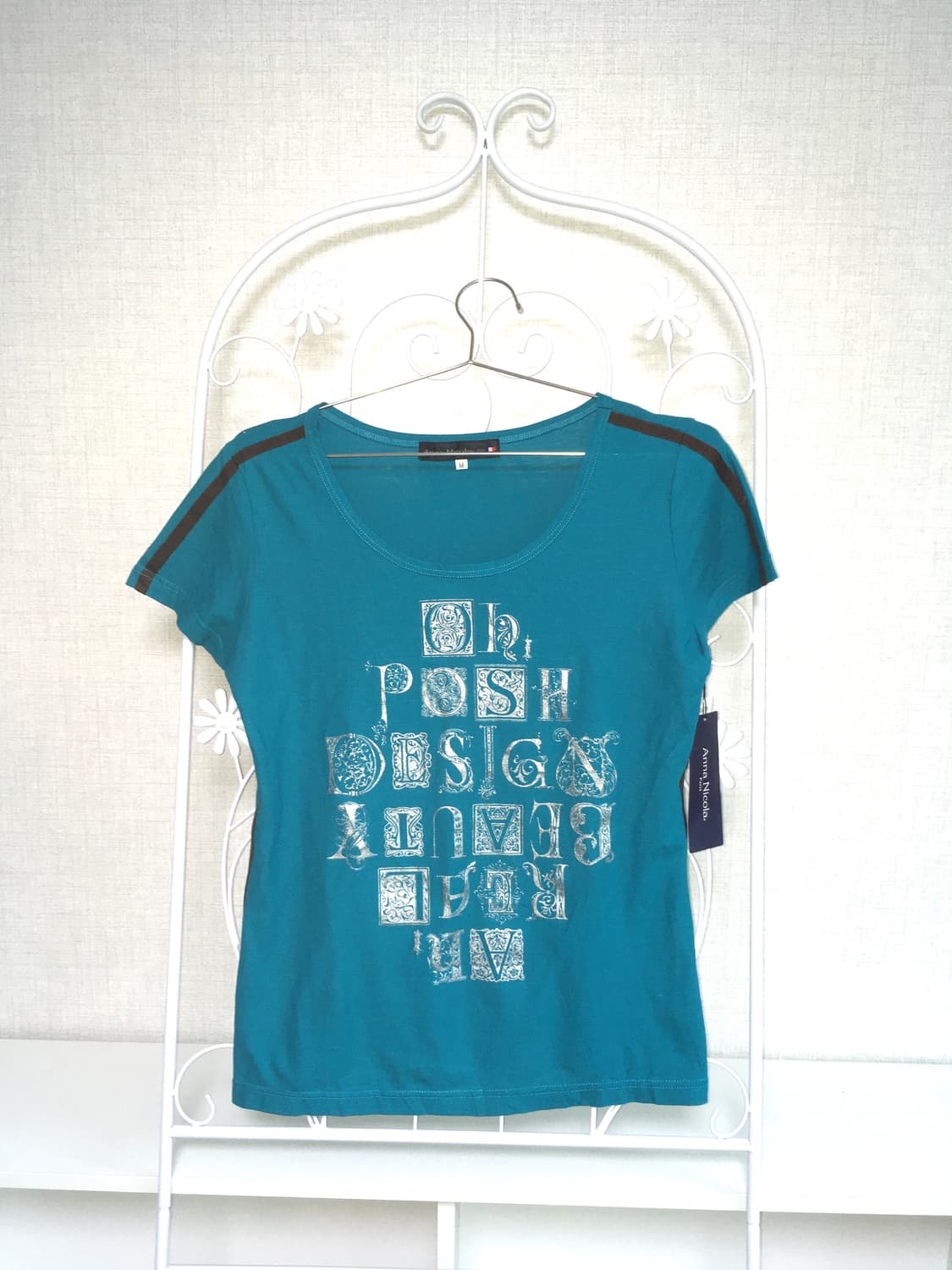made in Italy y2k aquablue silver printi 상품이미지1