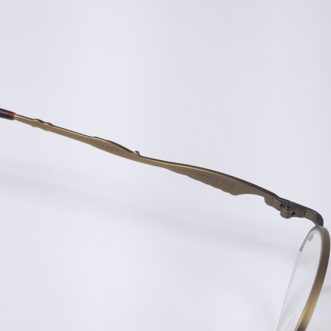 24K 도금 90년도 이태리 디자인 긱시크 오벌형 빈티지 반무테 안경 상품이미지7