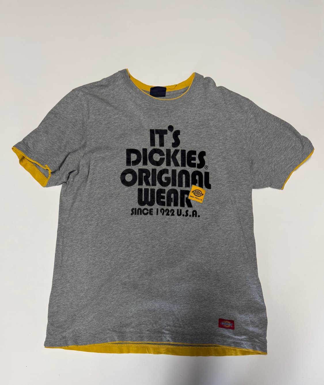 디키즈 Dickies 올드스쿨 스펠로고 링거 반팔 티셔츠 M ~ L 상품이미지1