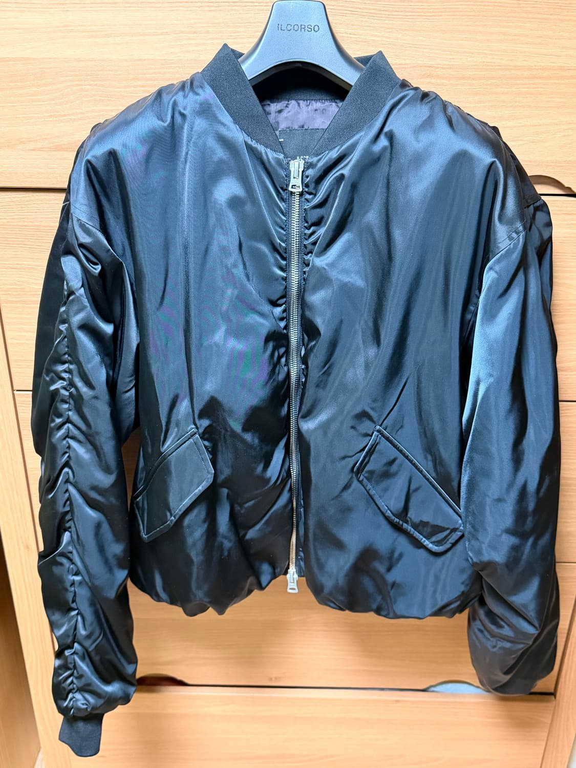 oam팩토리 x 일꼬르소 셔링 ma-1 블랙 L 상품이미지2