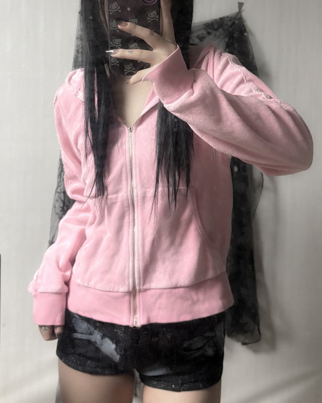 y2k 큐빅 포인트 피마 후드집업  상품이미지2