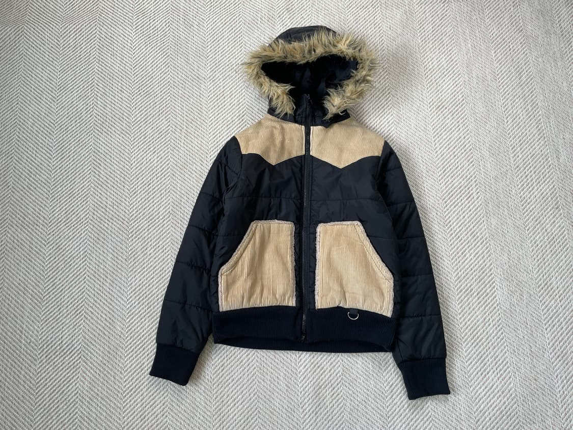 D’SUITE 코듀로이 패널 퍼후드 패딩 J03311 상품이미지1