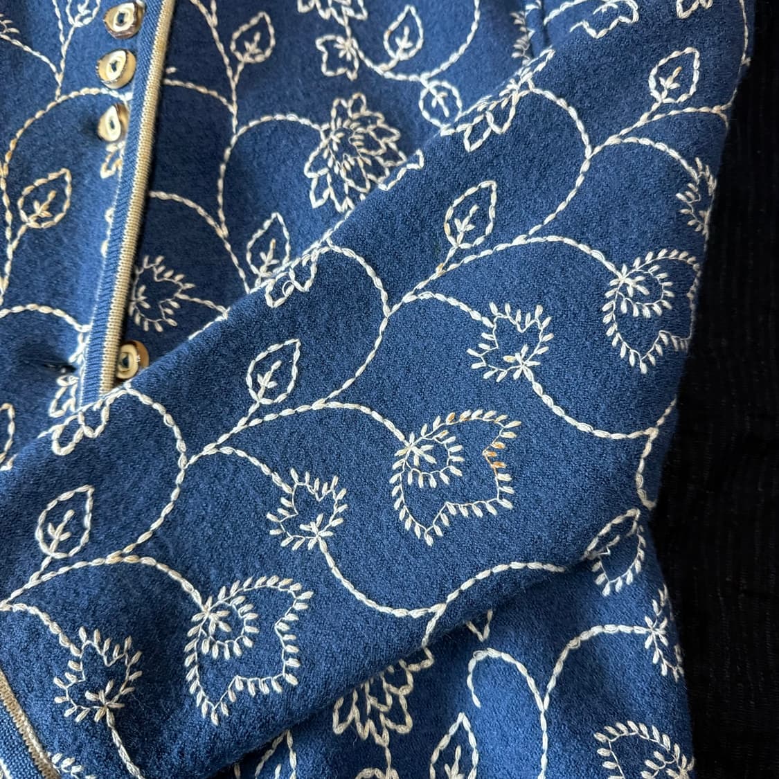 90‘s Geiger  플라워 스티치 울 가디건 36 상품이미지4