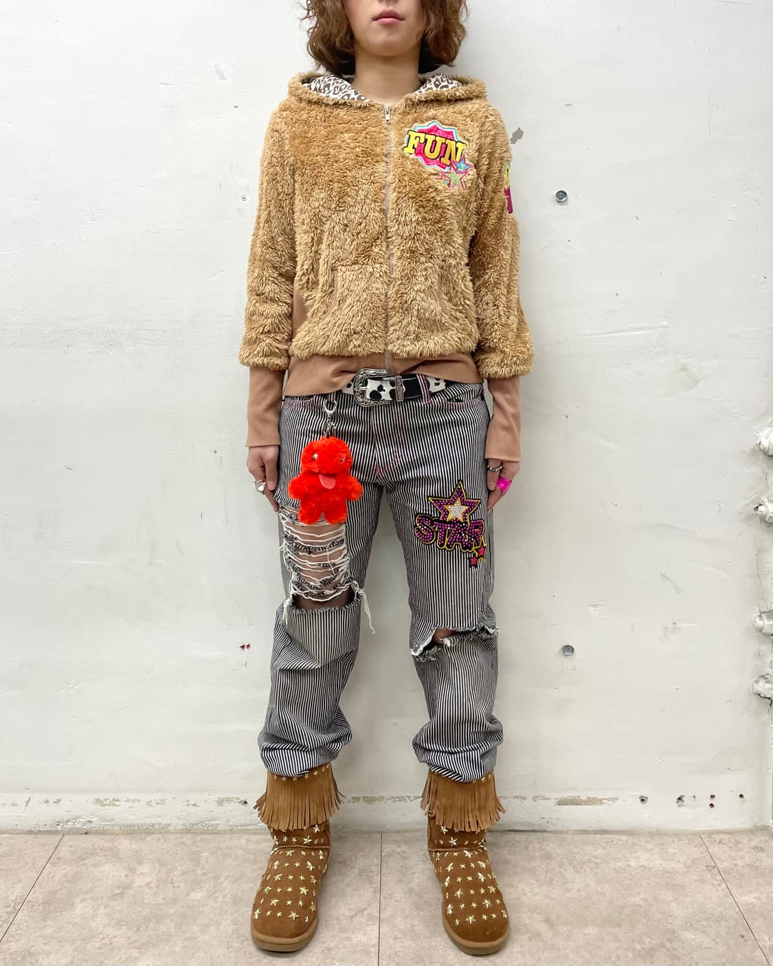 Bear Fun Star Brown Hooded Zip-Up 상품이미지6