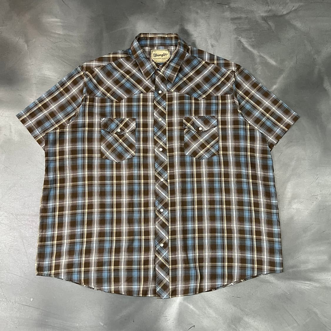  랭글러 체크 웨스턴 하프 셔츠 y16247 상품이미지1