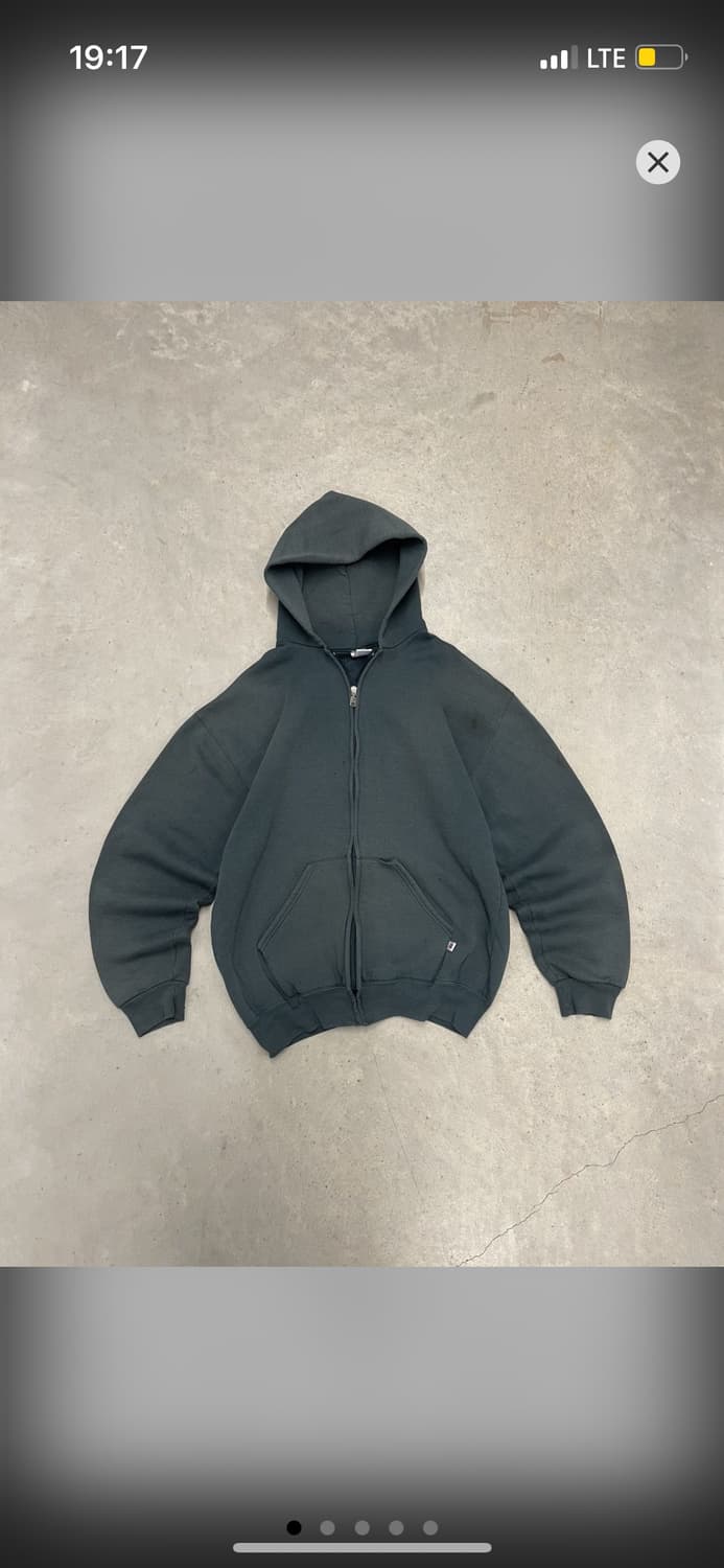 [XL] 00s USA 빈티지 러셀 후드집업 포레스트 그린 상품이미지1