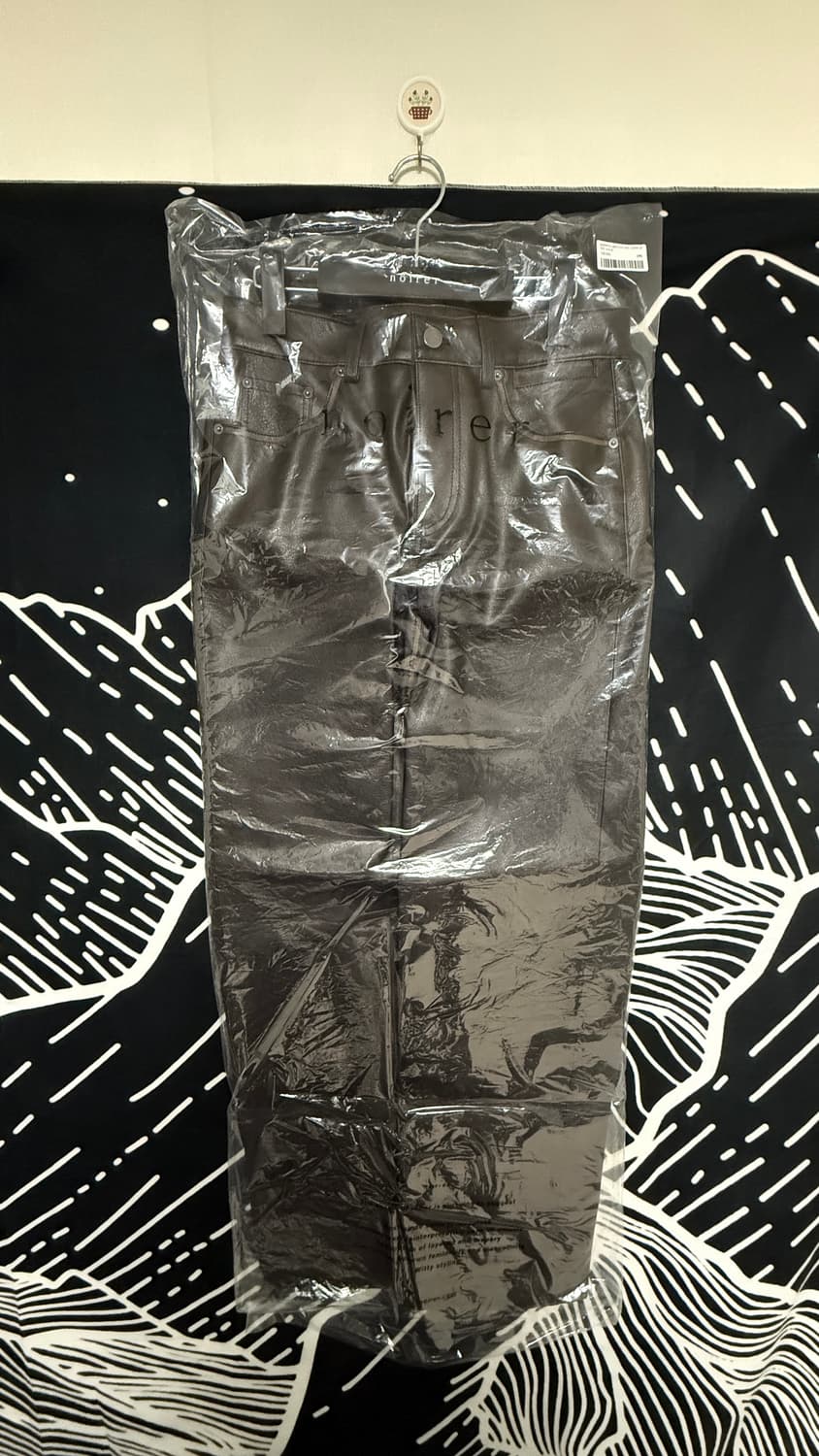 노이어 빈티지 레더 스트레이트 팬츠(브라운)  상품이미지5