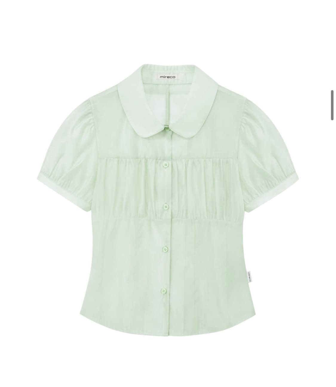 SHIRRING SHEER BLOUSE PISTACHIO 상품이미지3