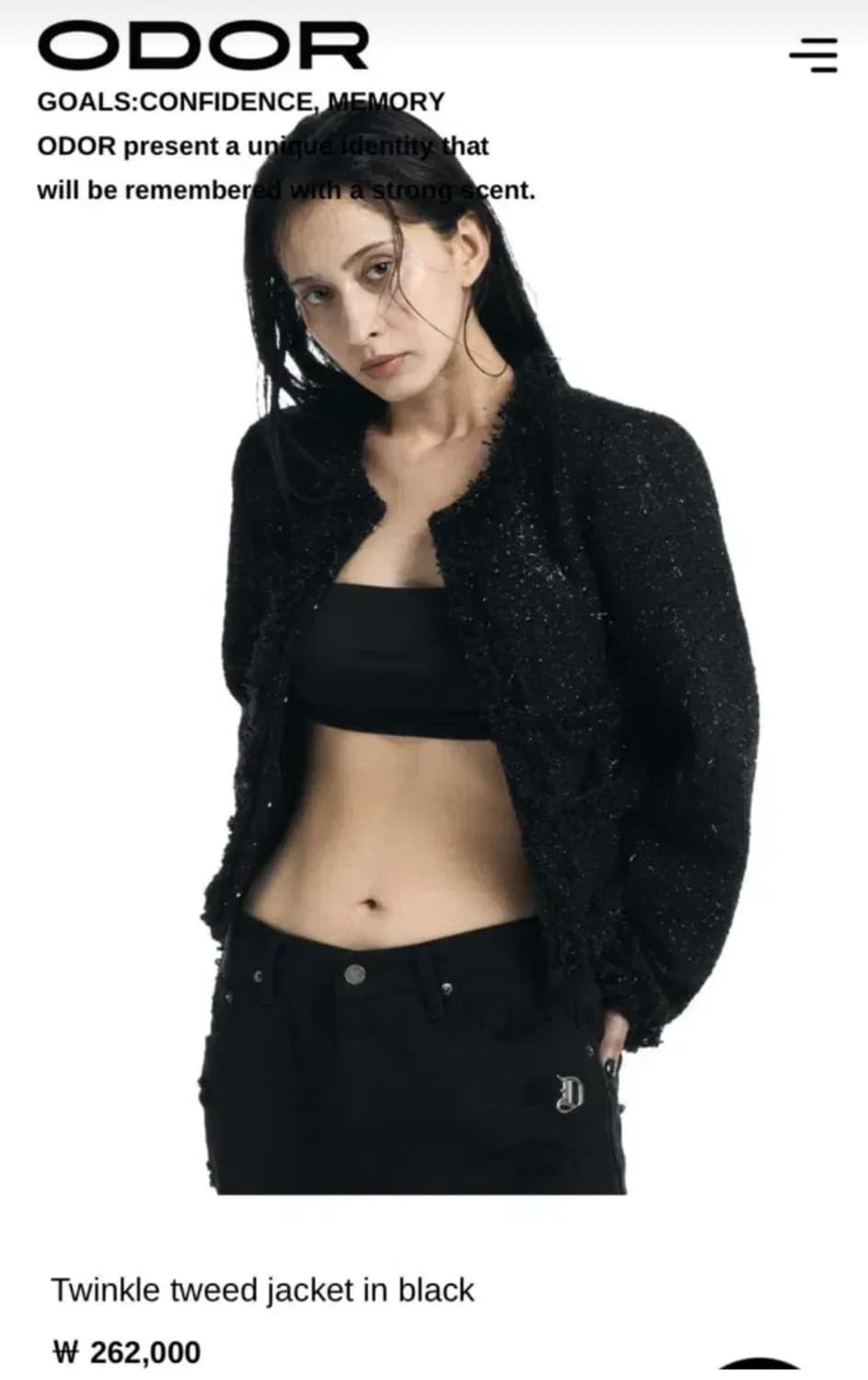 오도어 트윙클 트위드 자켓 블랙 팝니다 상품이미지4