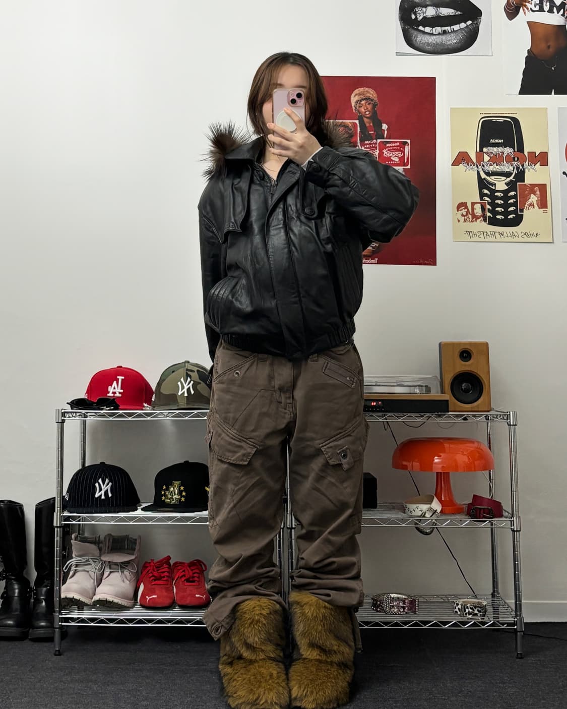 올드 빈티지 퍼 트리밍 리얼 레더 자켓 상품이미지4